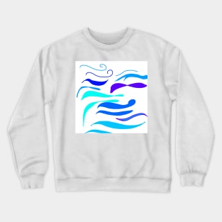 blue water waves beach design Crewneck Sweatshirt